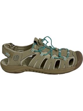 Khombu Roost Water Sports Shoes Size 9 Tan Leather‎ Rubber Toe Guard Athletic